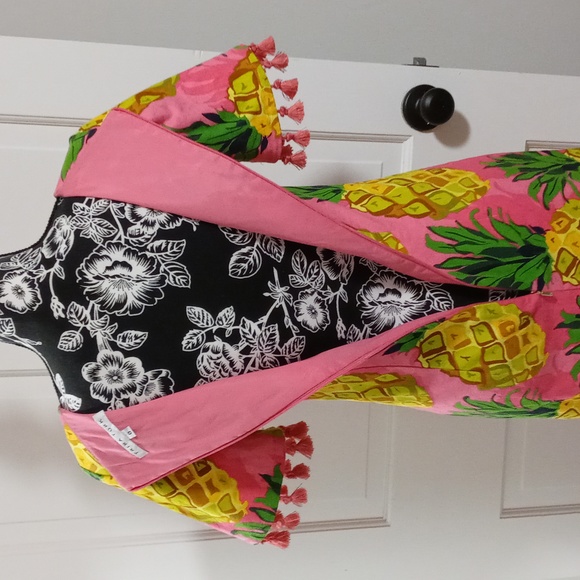 🍍RARE Trina Turk🍍- Pineapple Jacquard Print Shift Dress - Picture 8 of 16